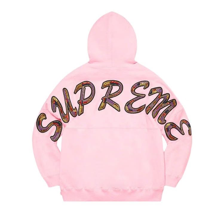 Supreme Beaded Hoodie Light Pink