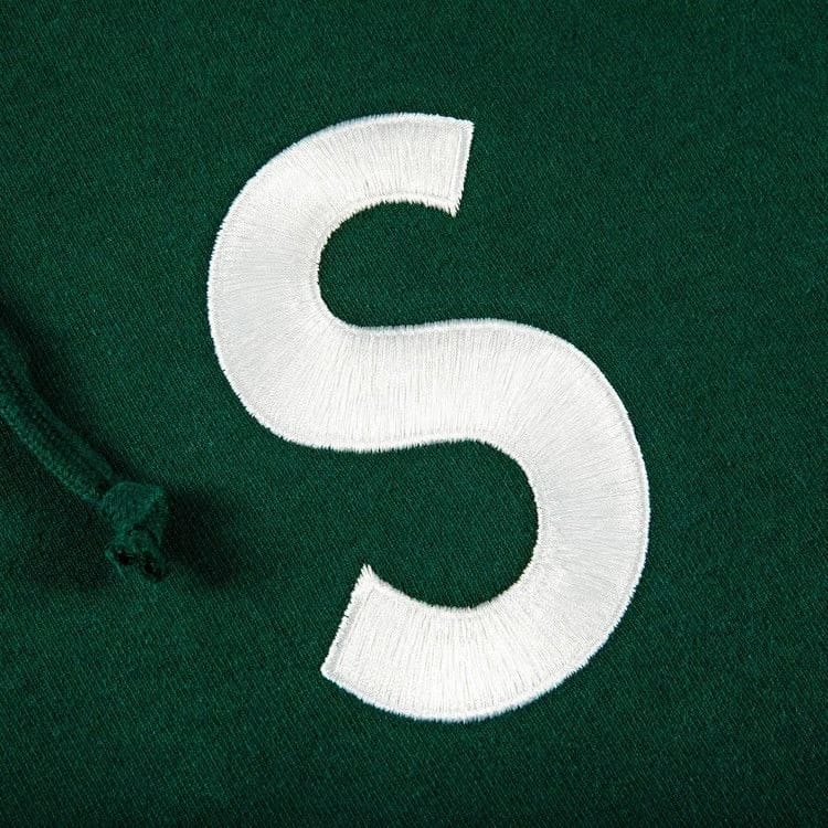 Supreme S Logo Split Hoodie Dark Green