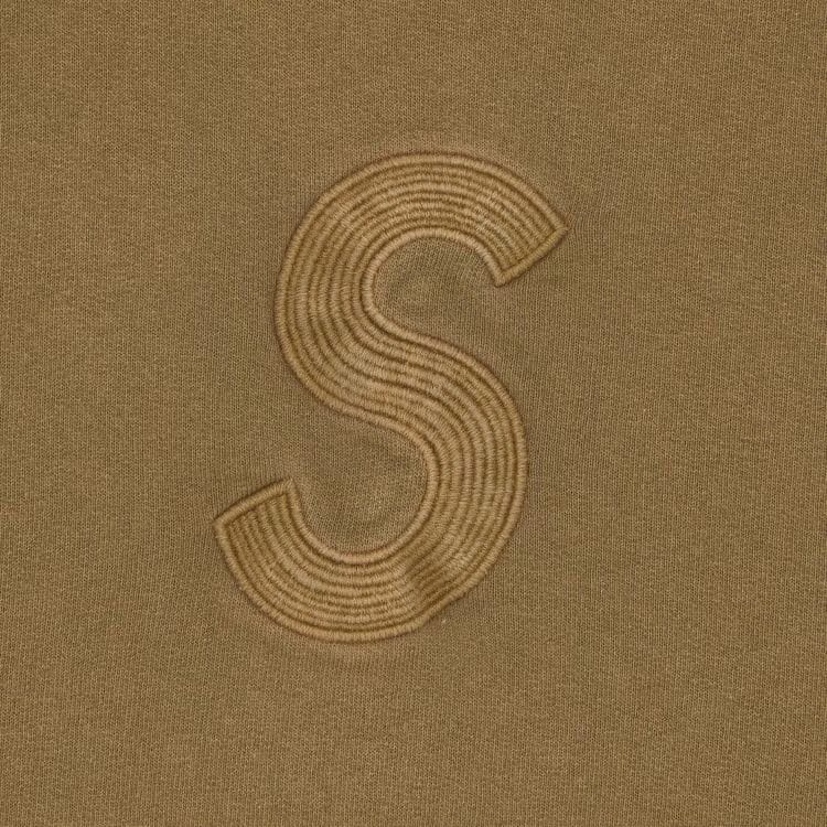 Supreme Overdyed S Logo Hoodie Tan