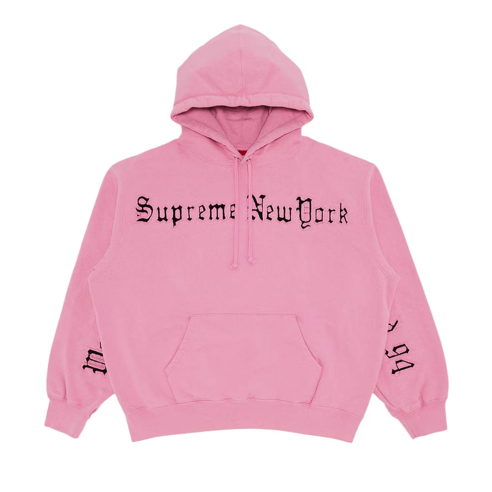 Supreme Contrast Cutout Hoodie Pink
