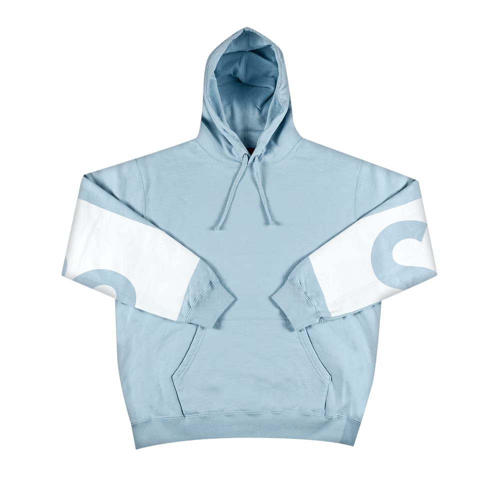 Supreme Big Logo Hoodie Light Blue