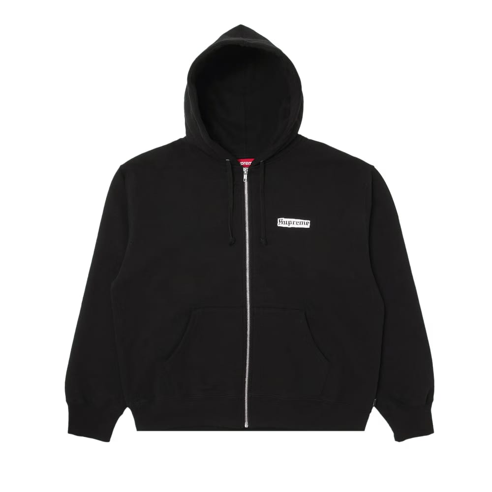 Supreme Spread Zip Up Hoodie Black