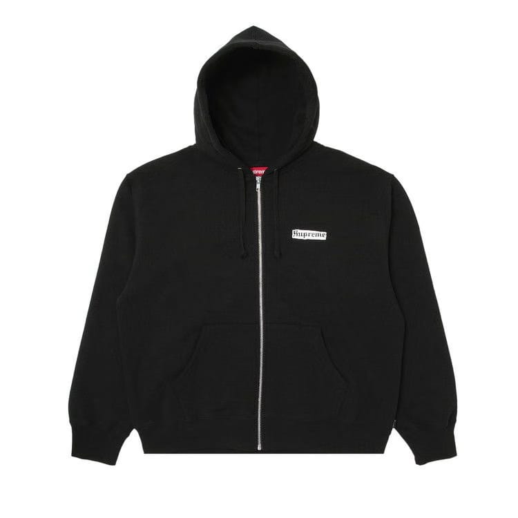 Supreme Spread Zip Up Hoodie Black