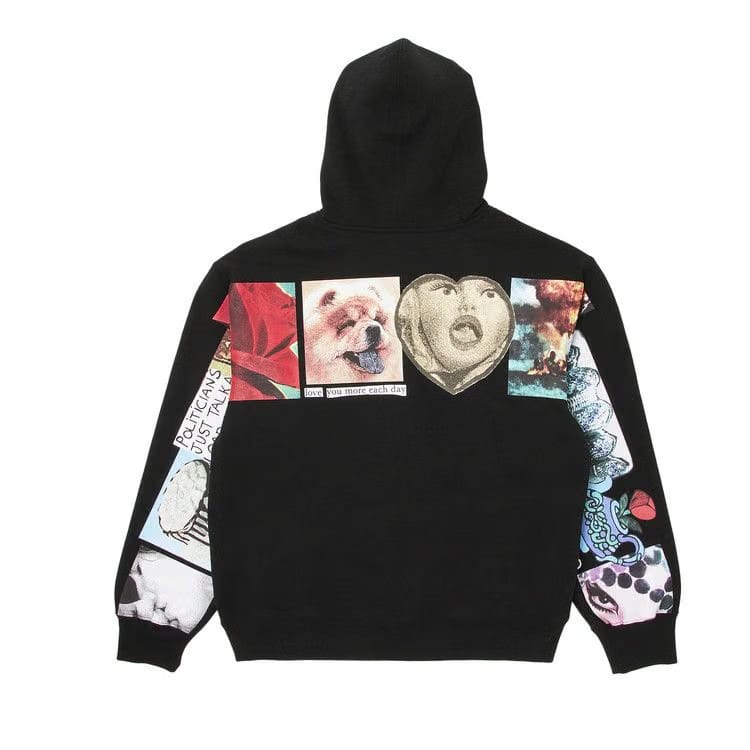 Supreme Spread Zip Up Hoodie Black