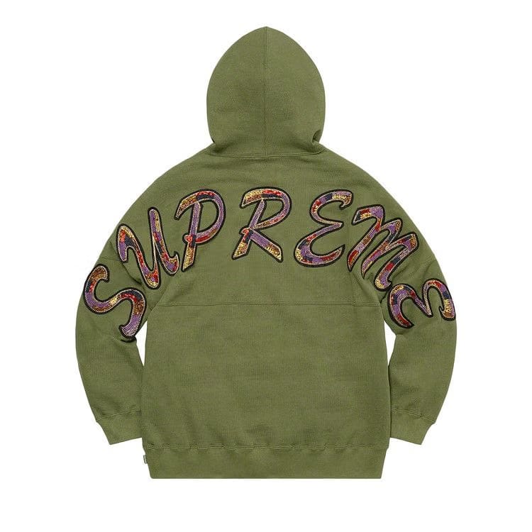 Supreme Beaded Hoodie Olive