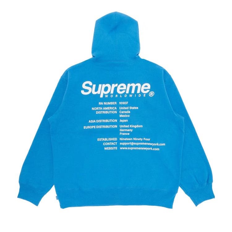 Supreme Worldwide Hoodie Blue