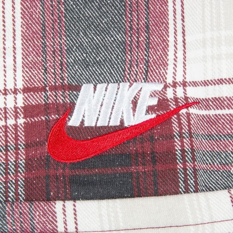 Supreme x Nike Plaid Hoodie Burgundy