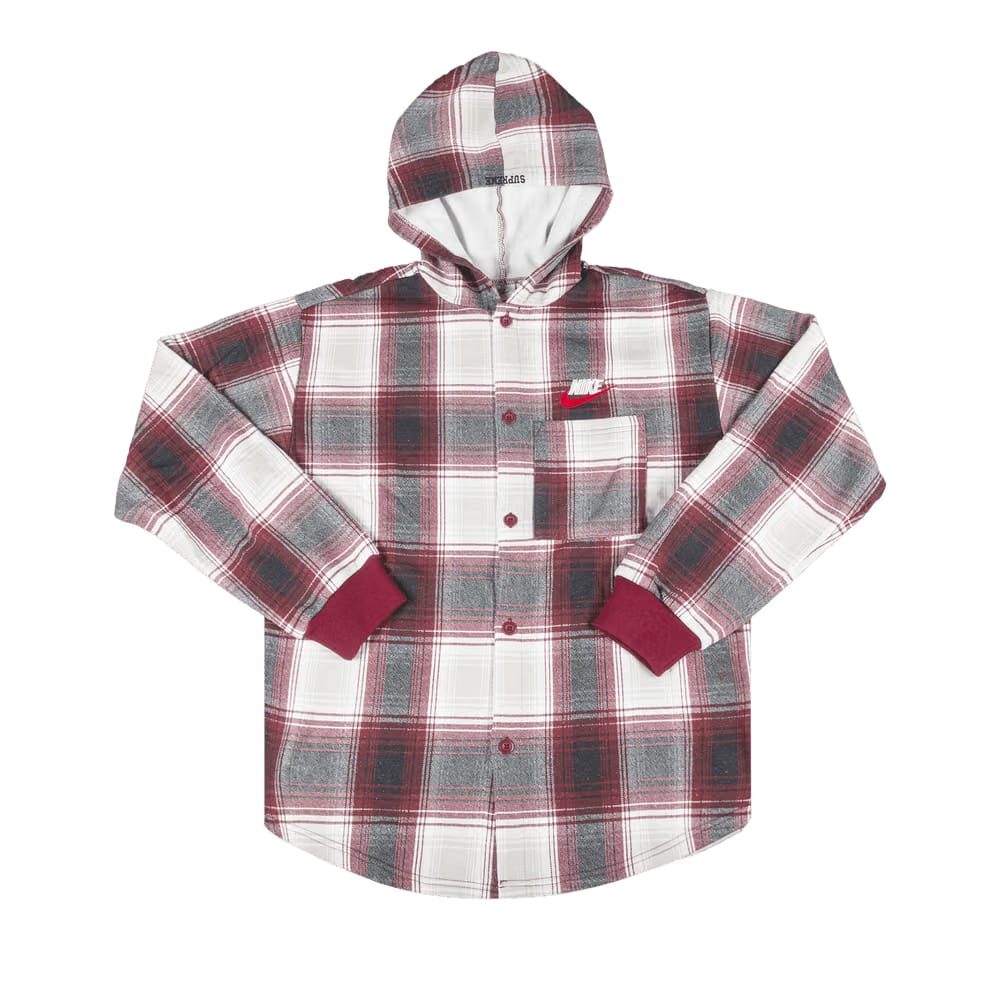 Supreme x Nike Plaid Hoodie Burgundy