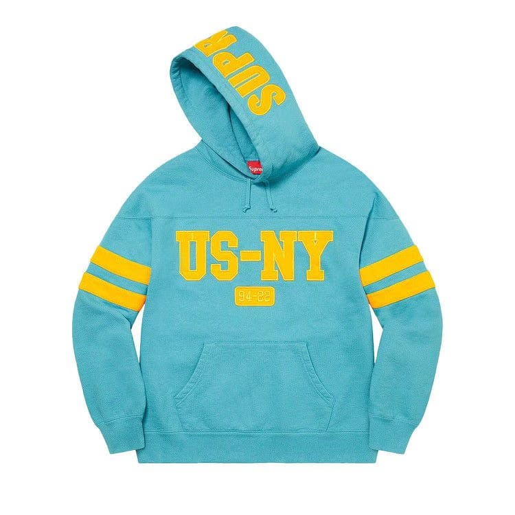 Supreme US-NY Hoodie Light Aqua