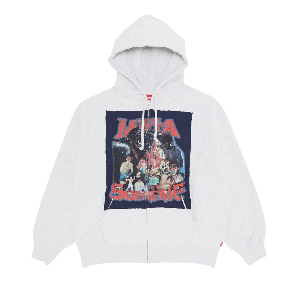 Supreme Muta Zip Up Hoodie Ash Grey