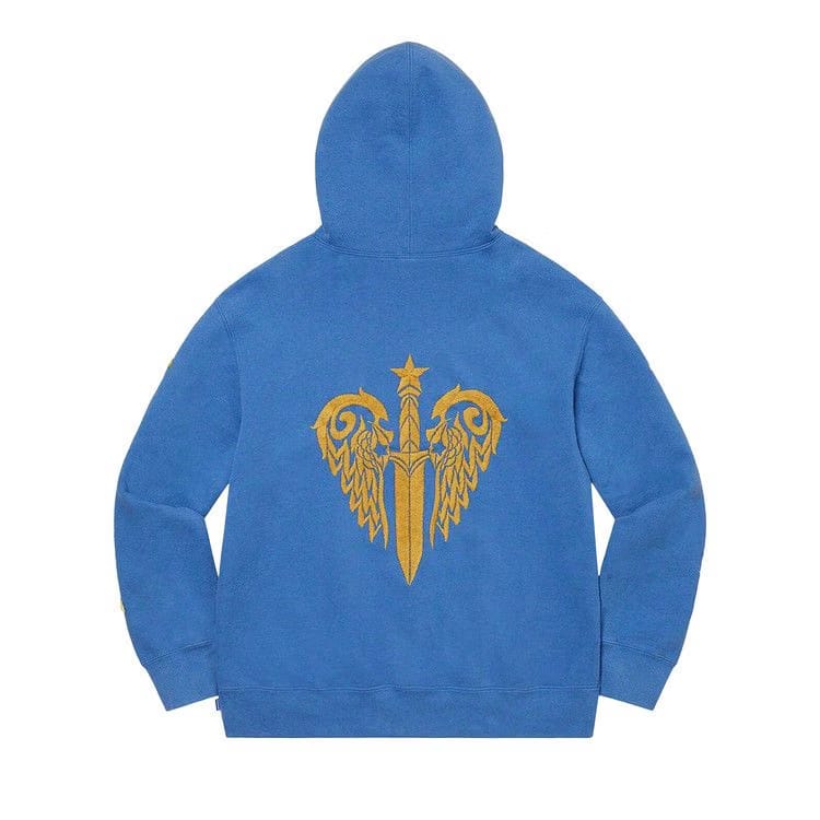 Supreme x The Great China Wall Sword Hoodie Washed Royal