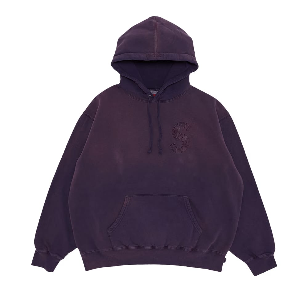 Supreme Overdyed S Logo Hoodie Purple