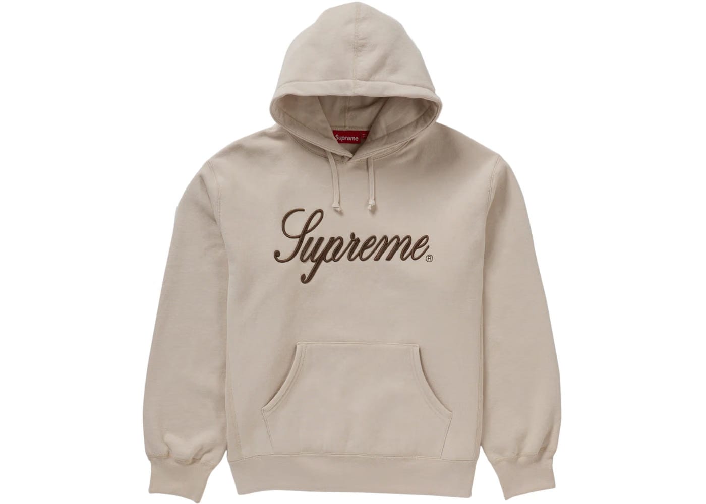 Supreme Embroidered Script Hoodie Stone
