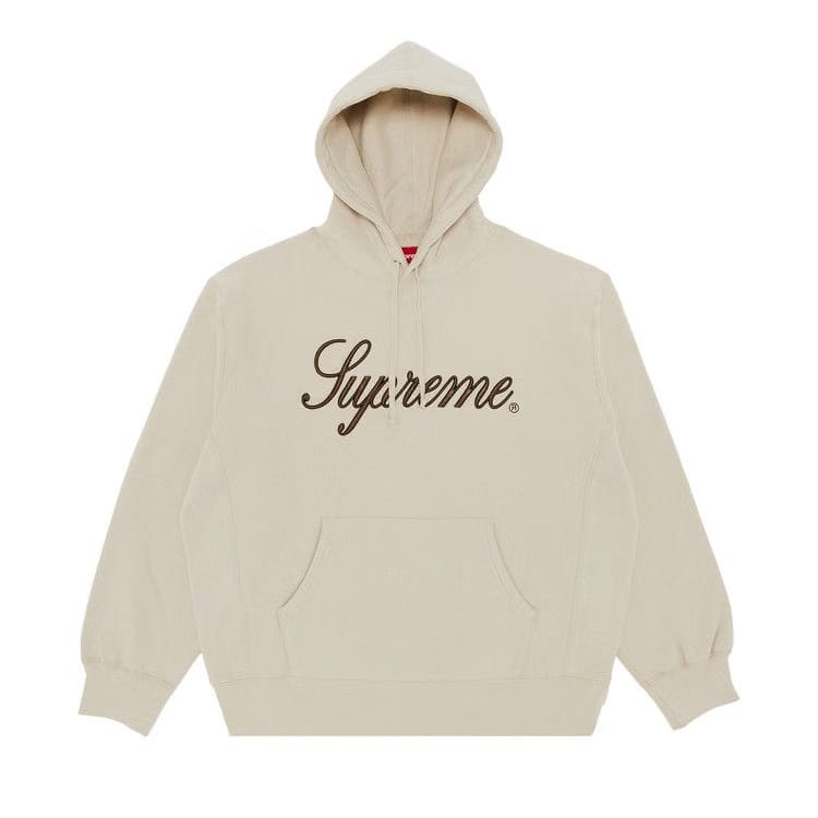 Supreme Embroidered Script Hoodie Stone
