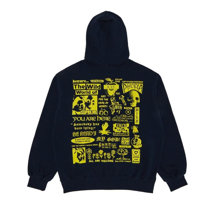 Supreme Wild Embroidered Hoodie Navy
