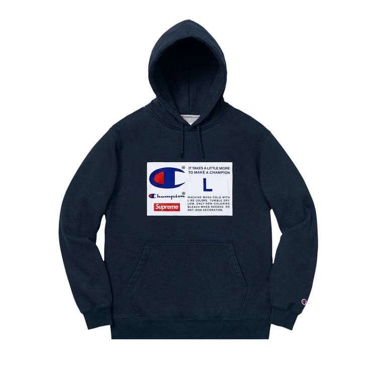 Supreme x Champion Label Hoodie Navy