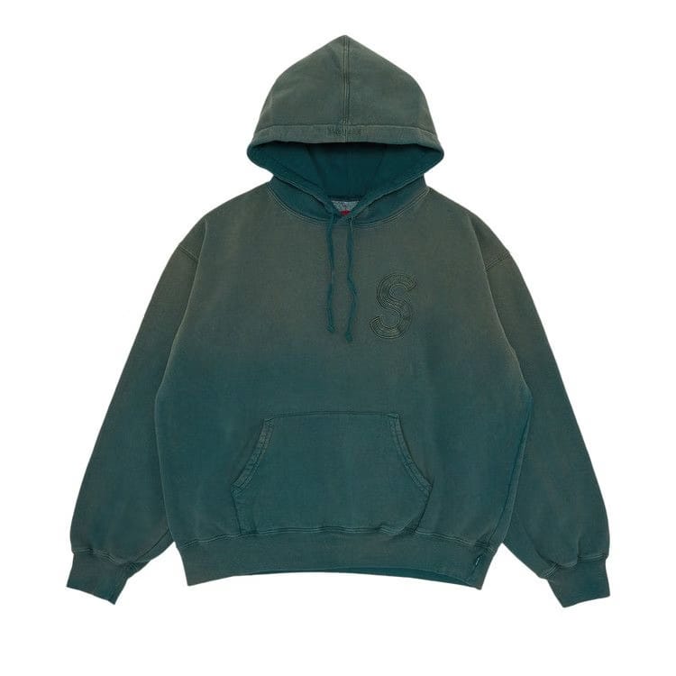 Supreme Overdyed S Logo Hoodie Teal