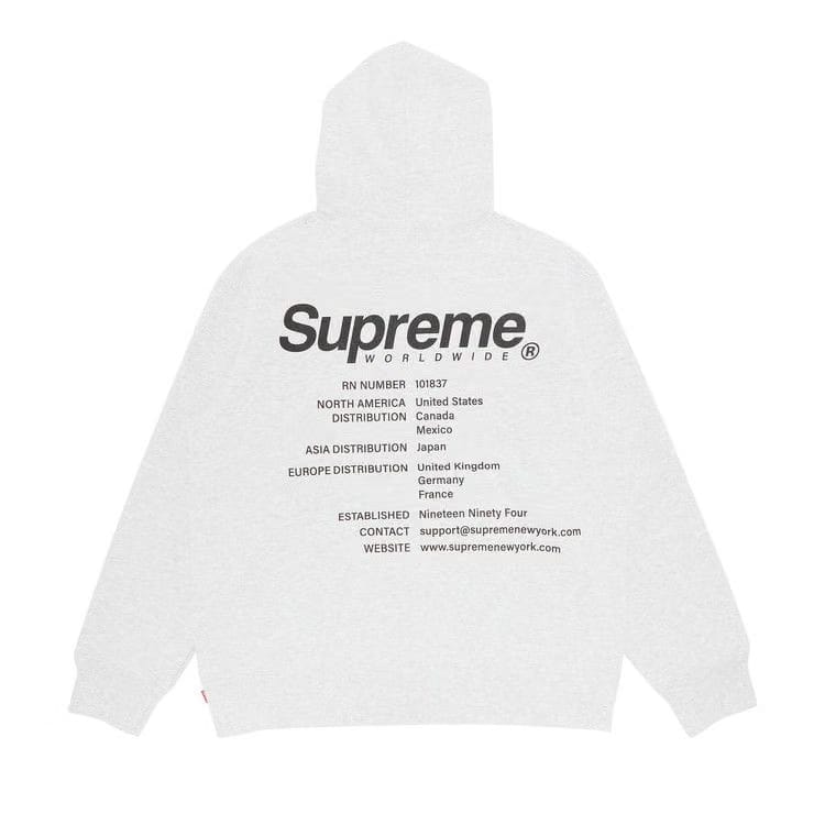 Supreme Worldwide Hoodie Ash Grey