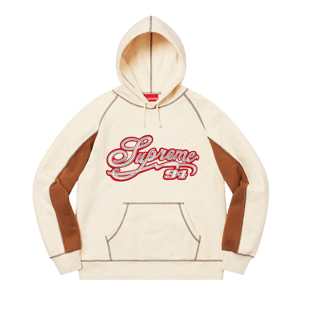 Supreme Paneled Script Hoodie Natural