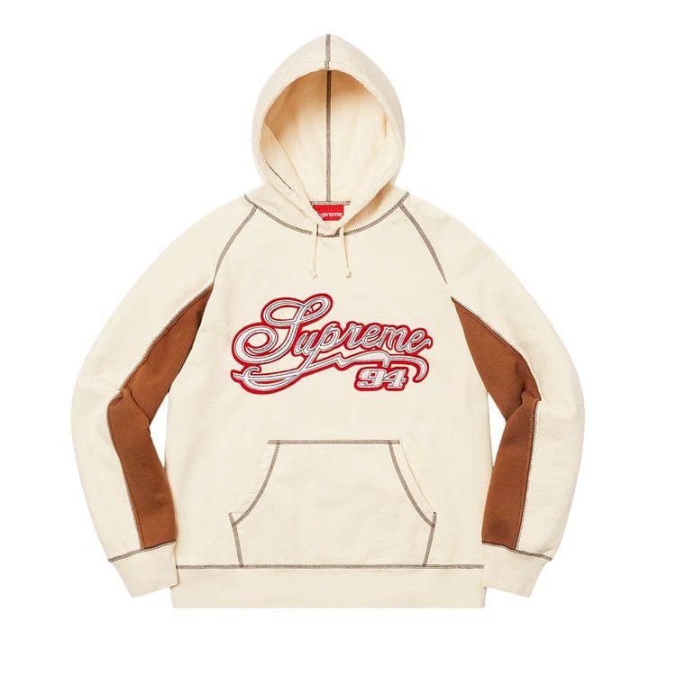 Supreme Paneled Script Hoodie Natural