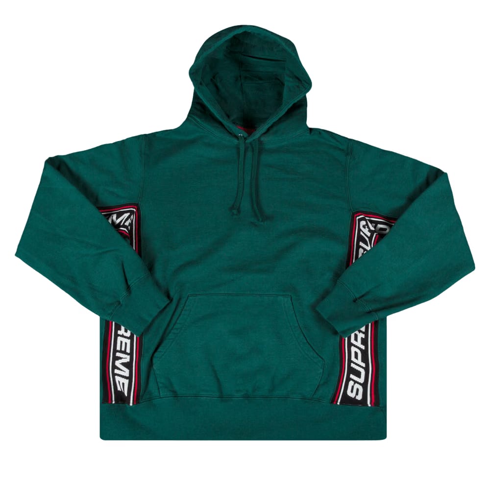 Supreme Text Rib Hoodie Green