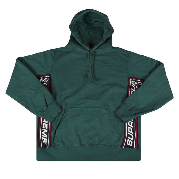 Supreme Text Rib Hoodie Green