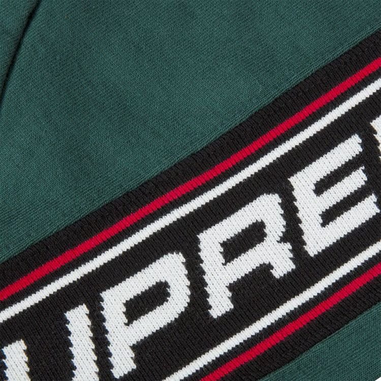 Supreme Text Rib Hoodie Green