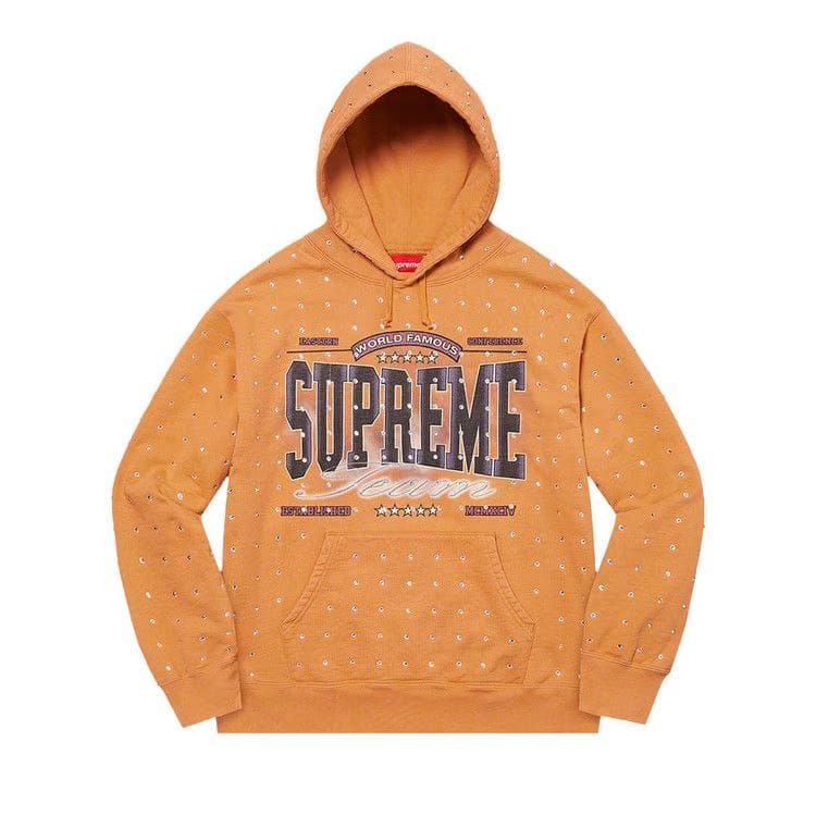 Supreme Rhinestone Hoodie Light Mustard