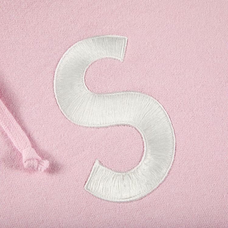 Supreme S Logo Split Hoodie Light Pink