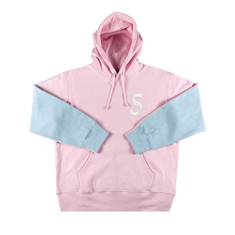 Supreme S Logo Split Hoodie Light Pink