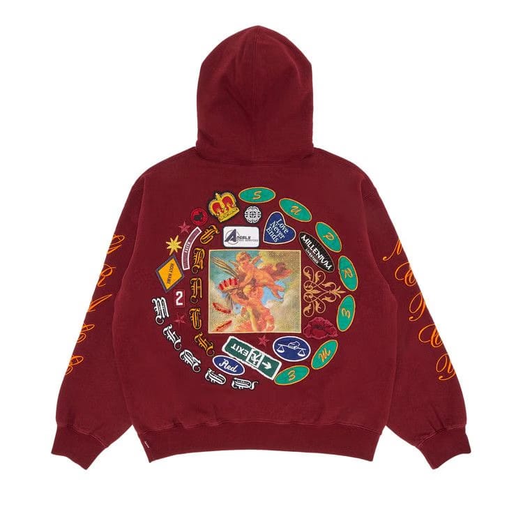 Supreme Patches Spiral Hoodie Cardinal