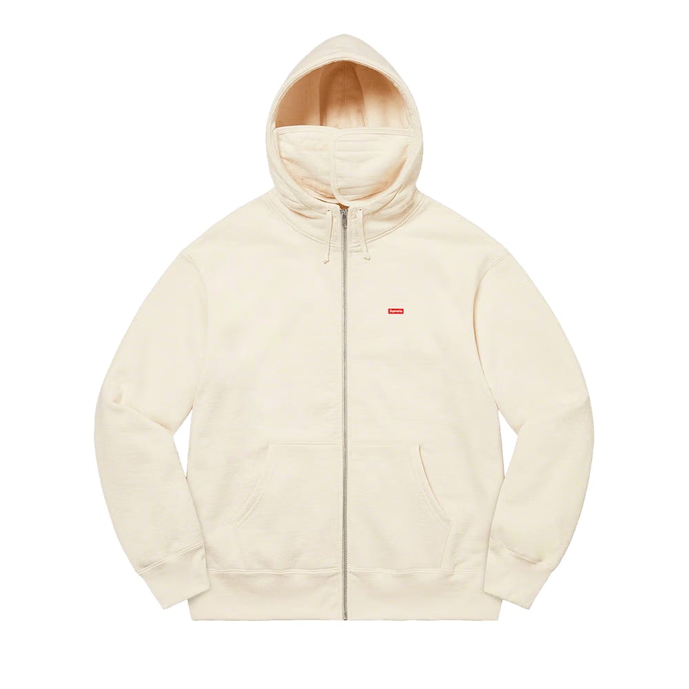 Supreme Small Box Facemask Zip Up Hoodie Natural