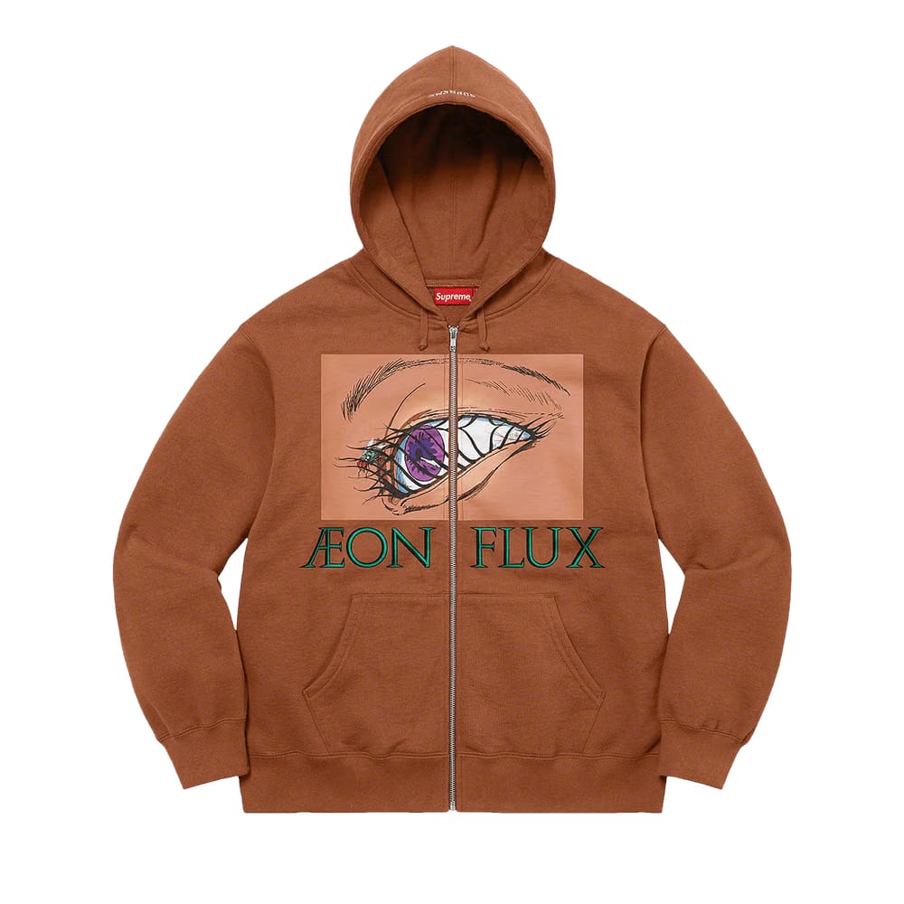 Supreme Aeon Flux Zip Up Hoodie Brown