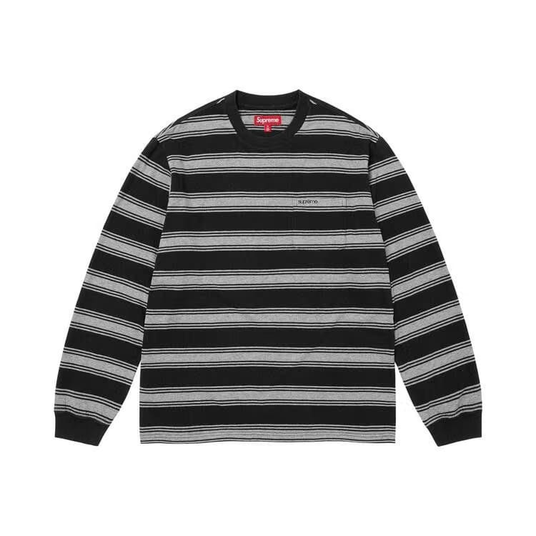 Supreme Stripe Pocket Long-Sleeve Top Black