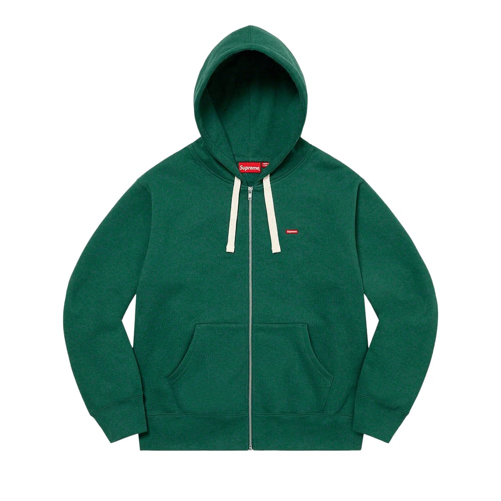 Supreme Small Box Drawcord Zip Up Hoodie Dark Green