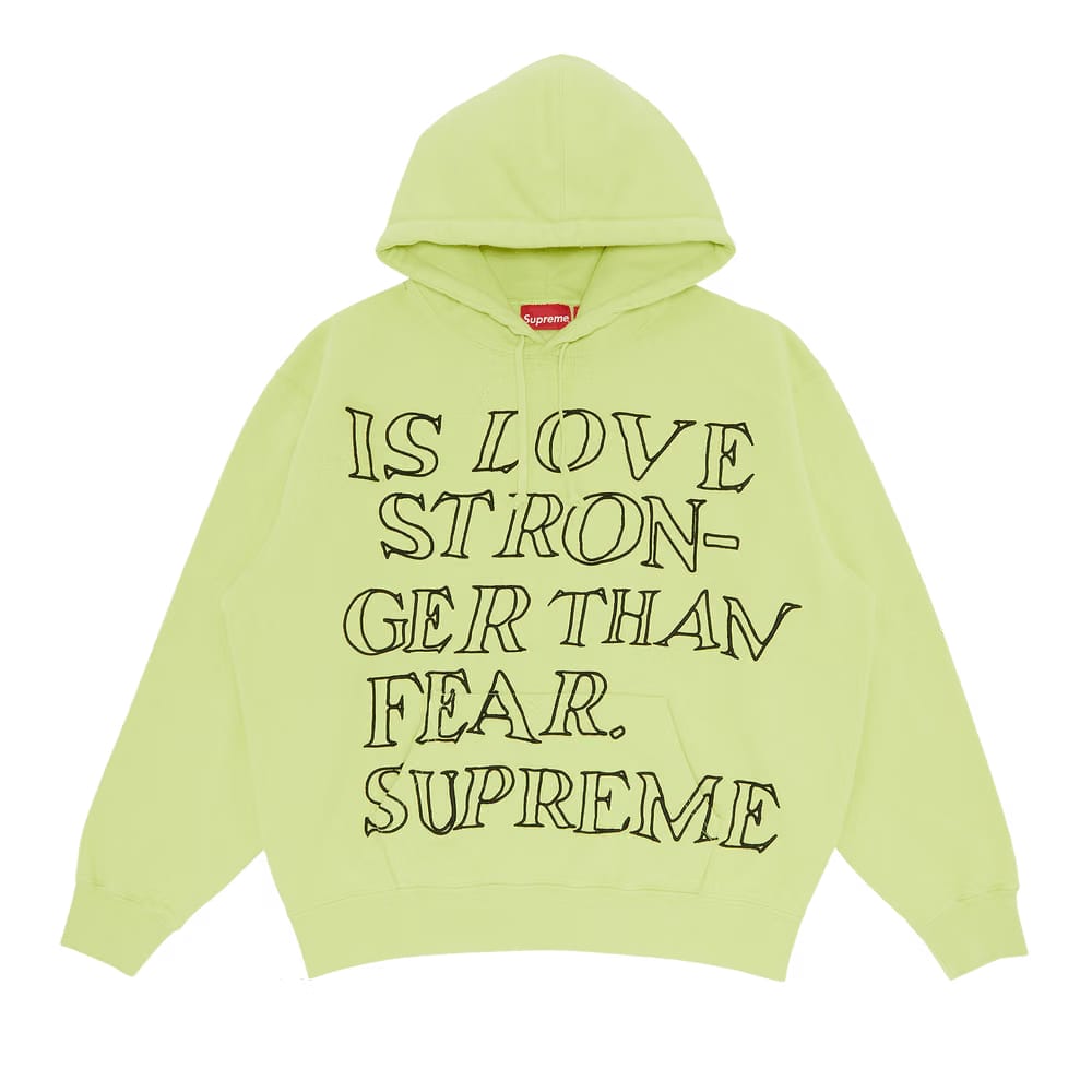 Supreme Stronger Than Fear Hoodie Lime