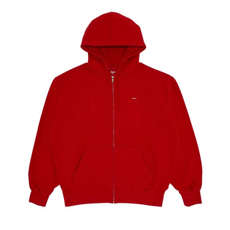 Supreme Overdyed Small Box Zip Up Hoodie Red