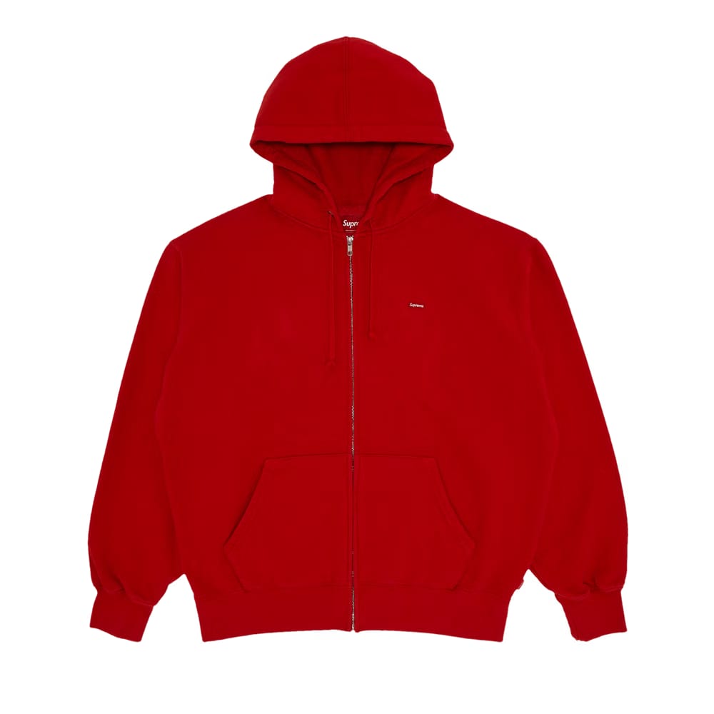 Supreme Overdyed Small Box Zip Up Hoodie Red