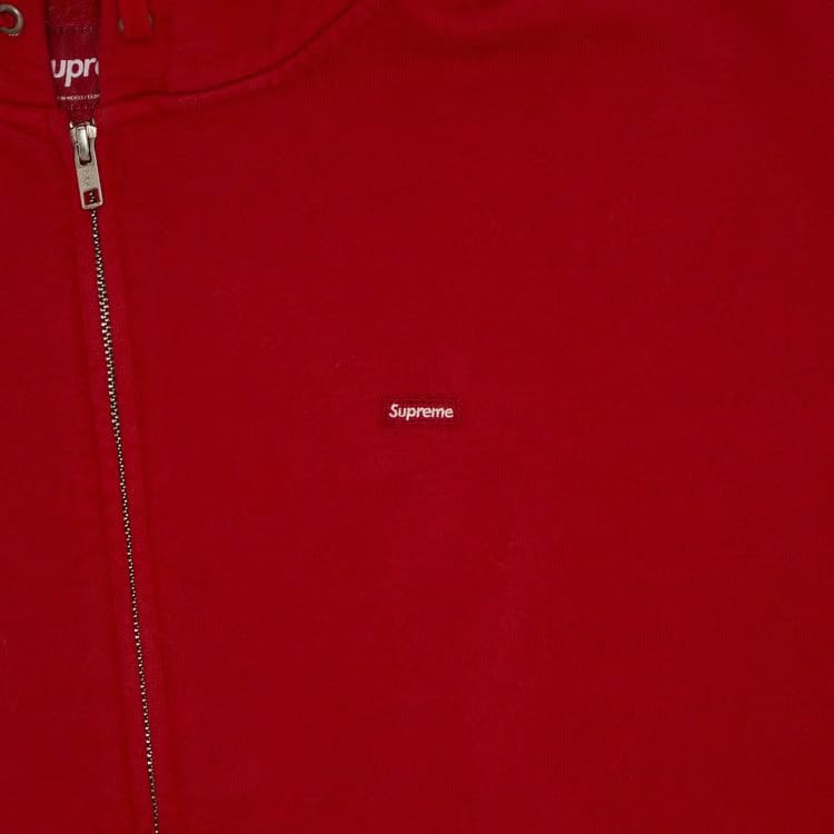 Supreme Overdyed Small Box Zip Up Hoodie Red