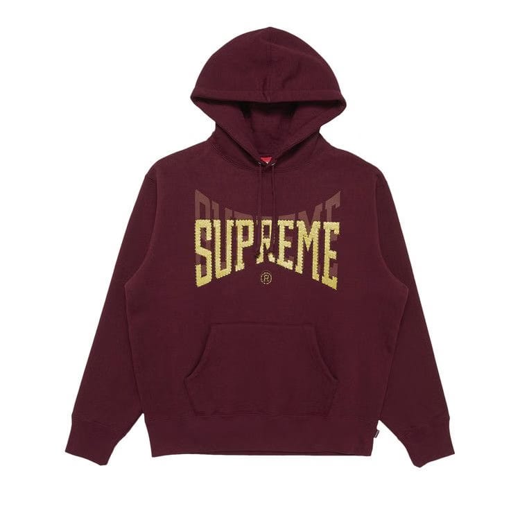 Supreme Rhinestone Shadow Hoodie Burgundy