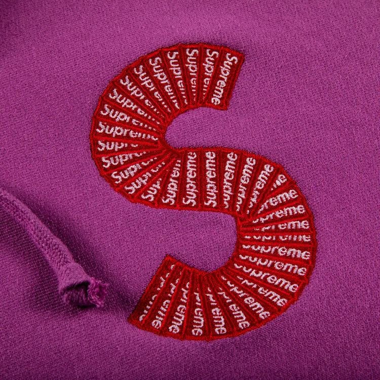 Supreme S Logo Hoodie Bright Purple