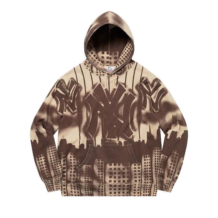 Supreme x New York Yankees Airbrush Hoodie Clay