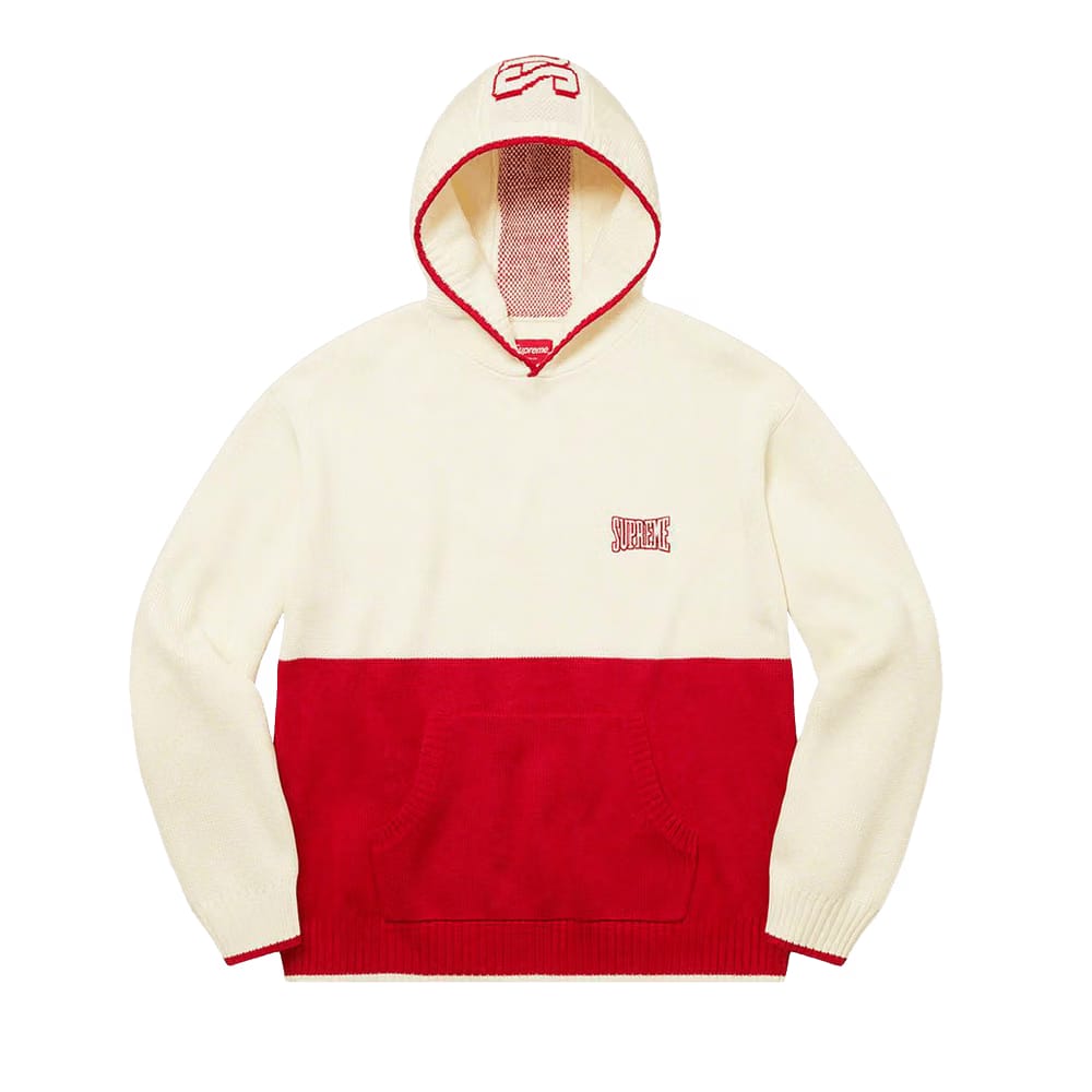 Supreme 2-Tone Hooded Sweater White