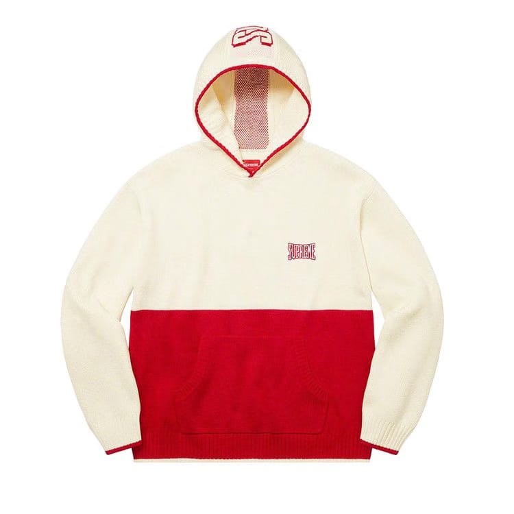 Supreme 2-Tone Hooded Sweater White