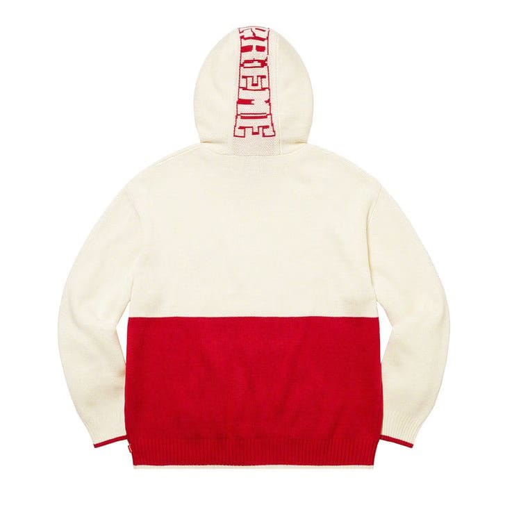 Supreme 2-Tone Hooded Sweater White
