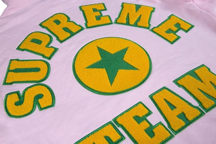Supreme Team Chenille Hoodie Light Pink