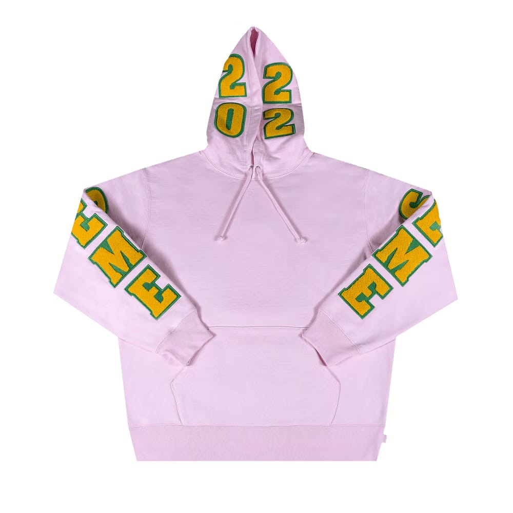 Supreme Team Chenille Hoodie Light Pink