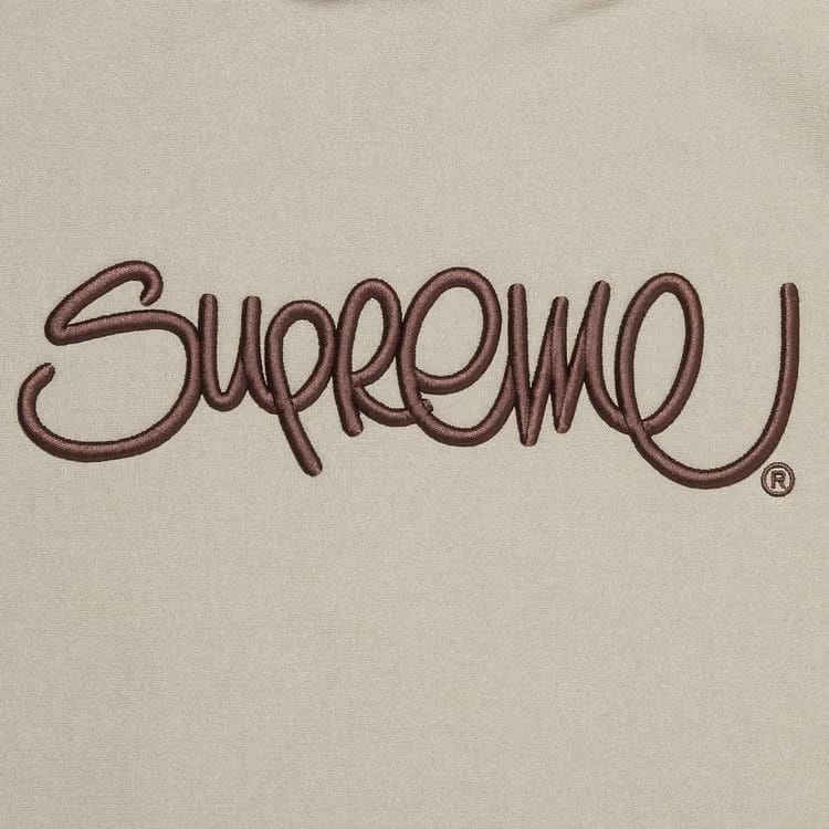 Supreme Raised Handstyle Hoodie Dark Taupe