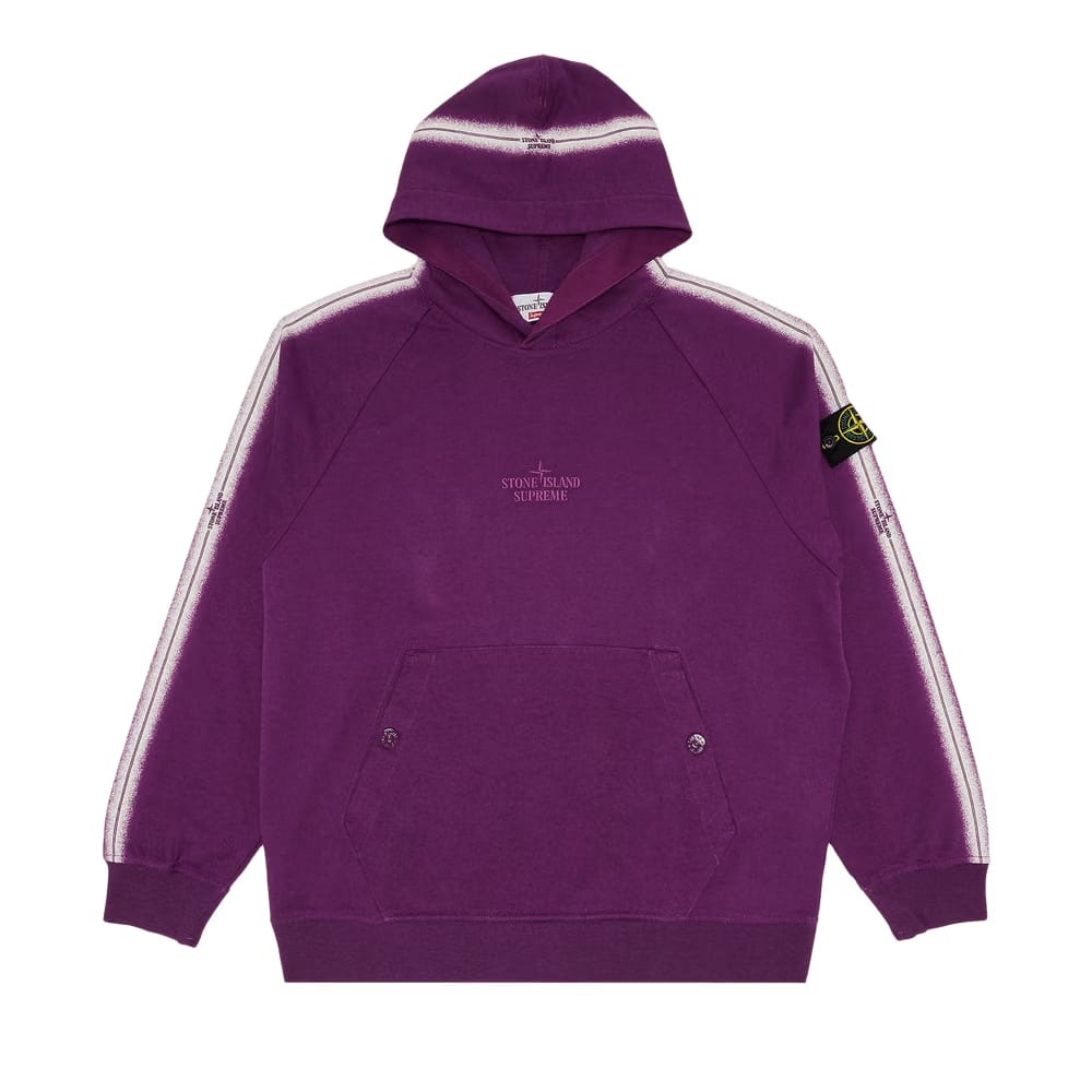Supreme x Stone Island Stripe Hoodie Purple
