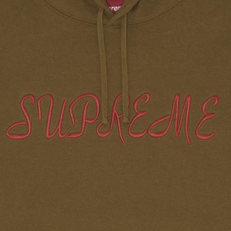 Supreme Script Hoodie Light Brown
